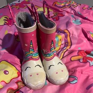 Western chief girl rain boots unicorn